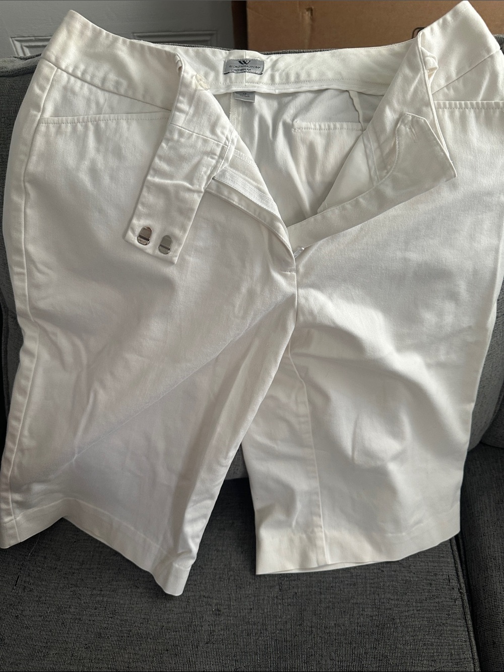 Worthington Cream Stretch Bermuda Shorts